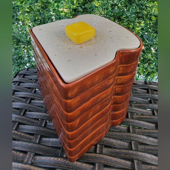 Vintage Stack Of Toast Cookie Jar With A Butter Knob. - Picture 1 of 5